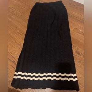 Solitaire Black and Cream Chevron Maxi Skirt
